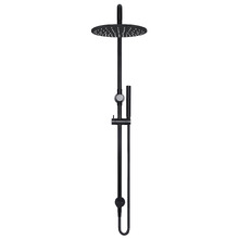 Round 300mm Twin Shower With Single Function Hand Shower & Square Gooseneck